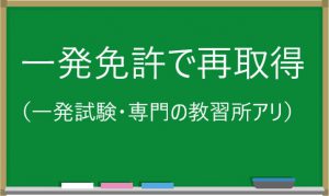 一発免許で再取得